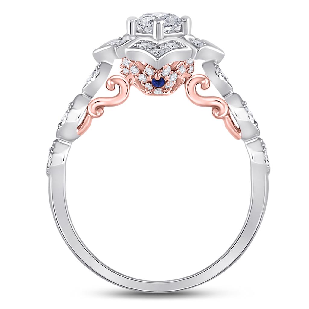 14k Two-tone Gold Round Diamond Bridal Wedding Ring Set 3/4 Cttw (Certified)