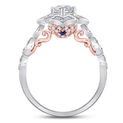 14k Two-tone Gold Round Diamond Bridal Wedding Ring Set 3/4 Cttw (Certified)