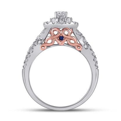 14k Two-tone Gold Round Diamond Bridal Wedding Ring Set 1 Cttw (Certified)