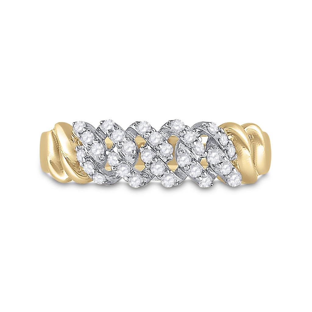 10k Yellow Gold Round Diamond Band Ring 3/8 Cttw