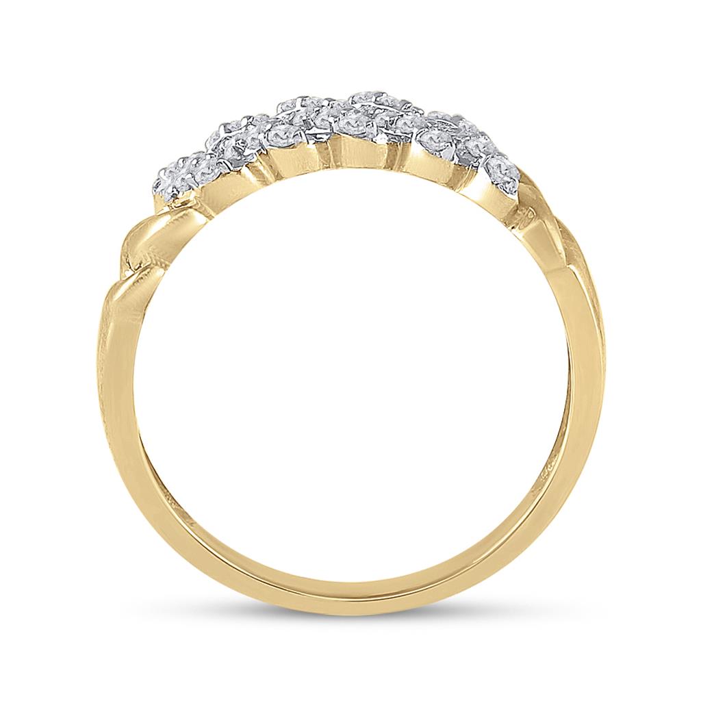 10k Yellow Gold Round Diamond Band Ring 3/8 Cttw