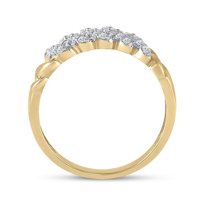 10k Yellow Gold Round Diamond Band Ring 3/8 Cttw