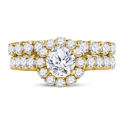 2 CTW-Diamond 3/4CT-RD BLISS  BRIDAL SETS SINGLE HALO