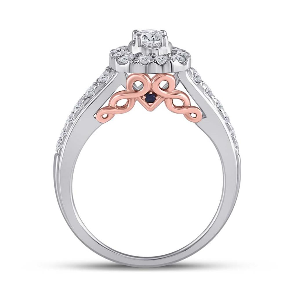 14k Two-tone Gold Round Diamond Bridal Wedding Ring Set 1 Ctw (Certified)