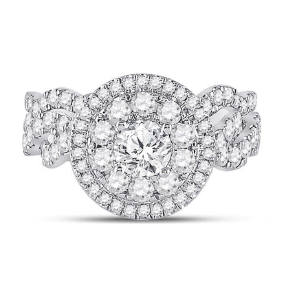 14k Two-tone Gold Round Diamond Bridal Wedding Ring Set 2 Ctw (Certified)