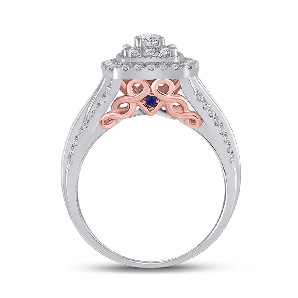 14k Two-tone Gold Round Diamond Bridal Wedding Ring Set 1 Ctw (Certified)