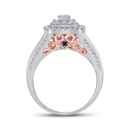 14k Two-tone Gold Round Diamond Bridal Wedding Ring Set 1 Ctw (Certified)