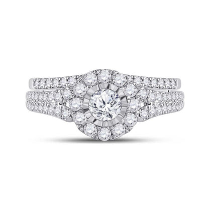 14k Two-tone Gold Round Diamond Bridal Wedding Ring Set 1 Ctw (Certified)
