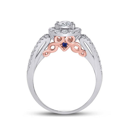 14k Two-tone Gold Round Diamond Bridal Wedding Ring Set 1 Ctw (Certified)