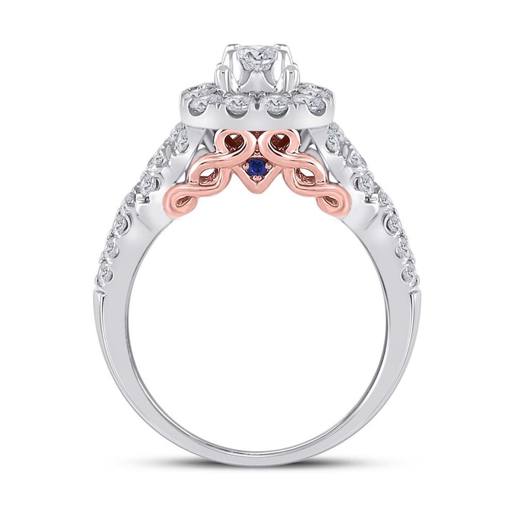 14k Two-tone Gold Round Diamond Bridal Wedding Ring Set 1-1/2 Ctw (Certified)