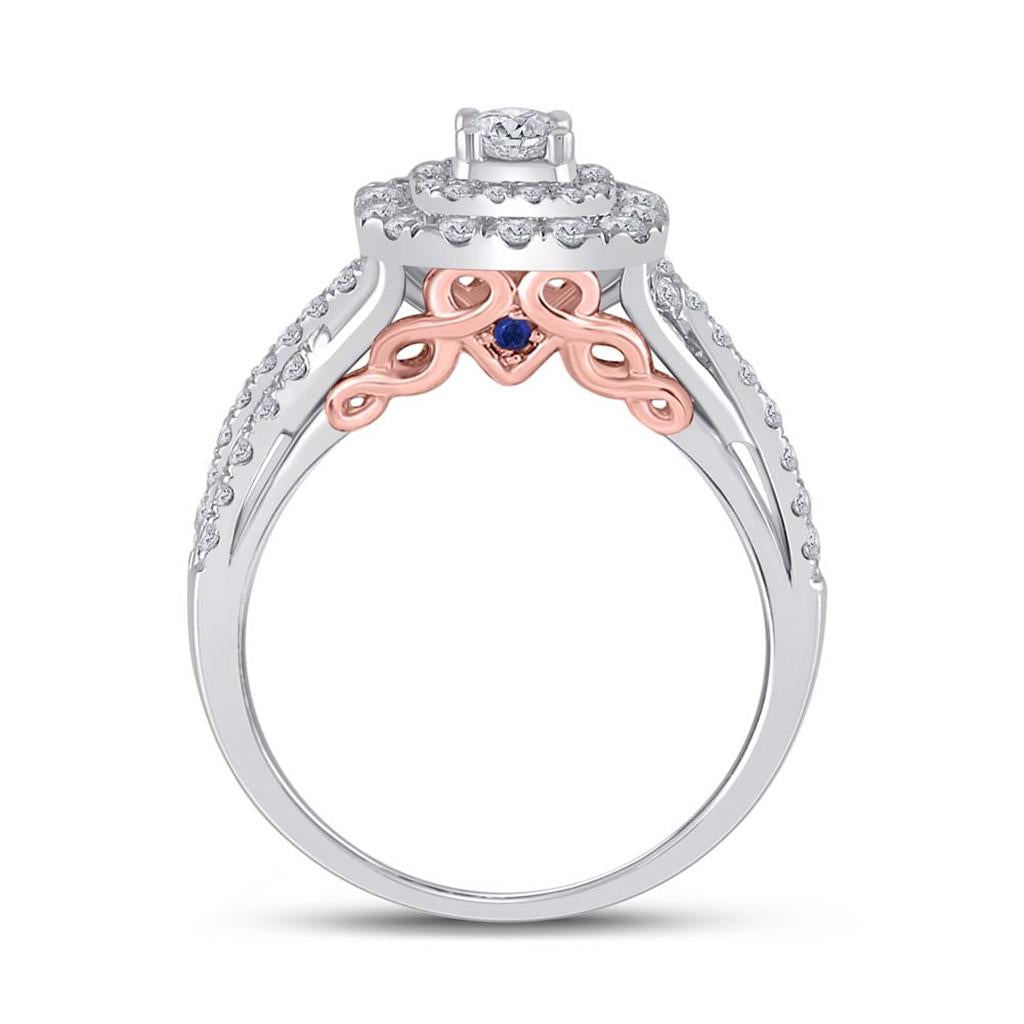 14k Two-tone Gold Round Diamond Bridal Wedding Ring Set 1 Ctw (Certified)