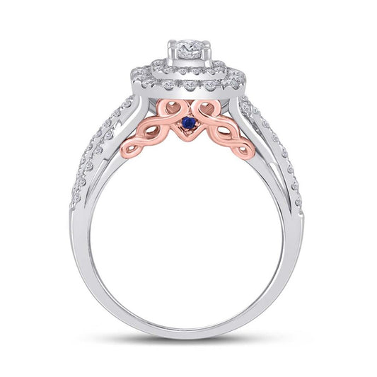 14k Two-tone Gold Round Diamond Bridal Wedding Ring Set 1 Ctw (Certified)