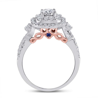 14k Two-tone Gold Round Diamond Bridal Wedding Ring Set 1 Ctw (Certified)