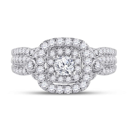 14k Two-tone Gold Round Diamond Bridal Wedding Ring Set 1 Ctw (Certified)