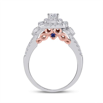 14k Two-tone Gold Round Diamond Bridal Wedding Ring Set 1 Ctw (Certified)