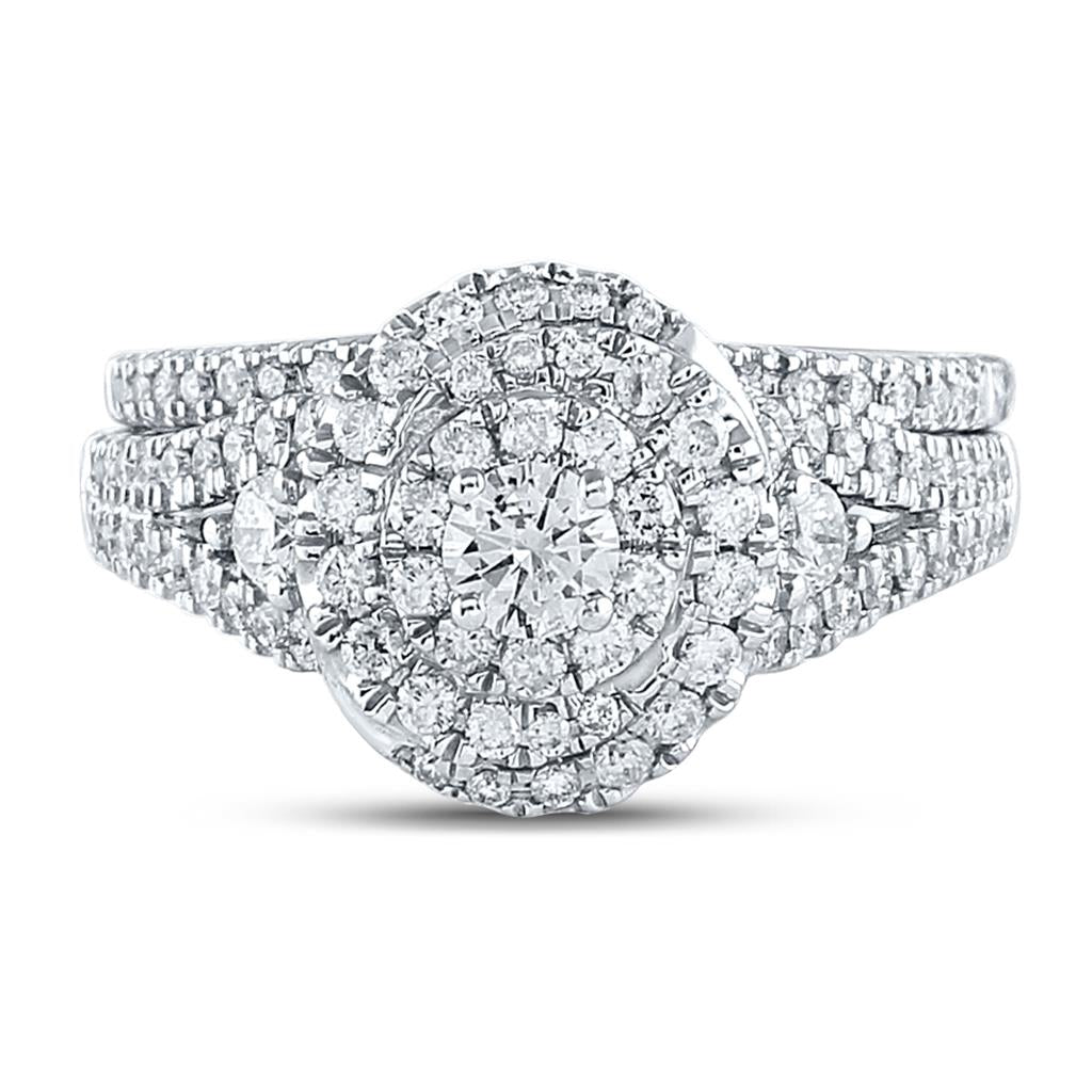 14k Two-tone Gold Round Diamond Bridal Wedding Ring Set 1 Cttw (Certified)