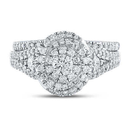 14k Two-tone Gold Round Diamond Bridal Wedding Ring Set 1 Cttw (Certified)