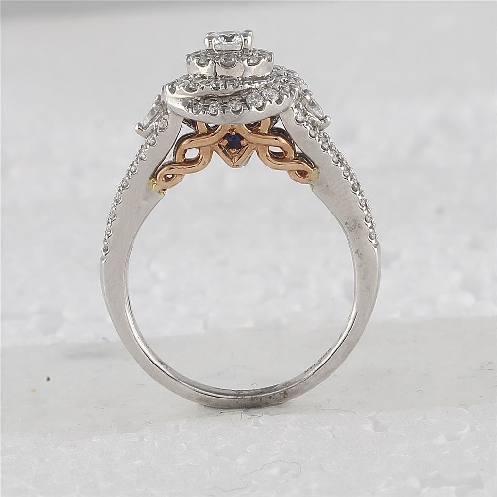 14k Two-tone Gold Round Diamond Bridal Wedding Ring Set 1 Cttw (Certified)