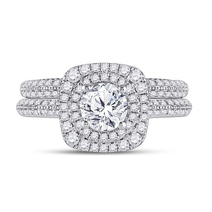 14k Two-tone Gold Round Diamond Bridal Wedding Ring Set 1-7/8 Cttw (Certified)