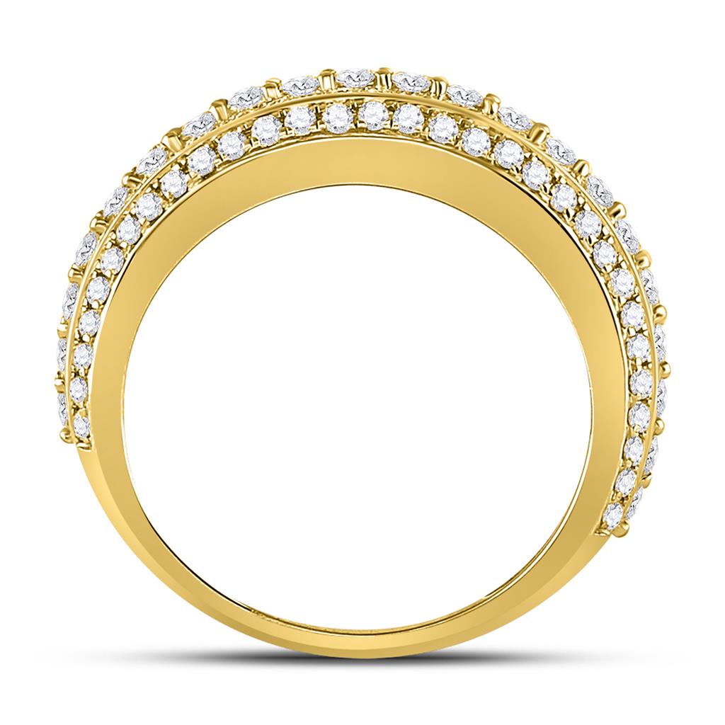 10k Yellow Gold Round Diamond Statement Band Ring 2-1/2 Cttw