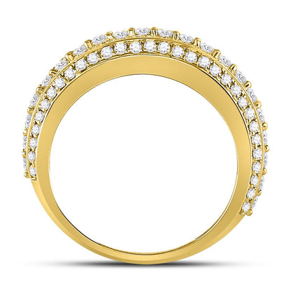 10k Yellow Gold Round Diamond Statement Band Ring 2-1/2 Cttw