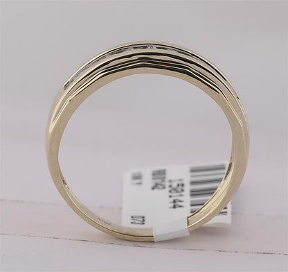 10k Yellow Gold Round Diamond Wedding Channel-Set Band 1/5 Ctw