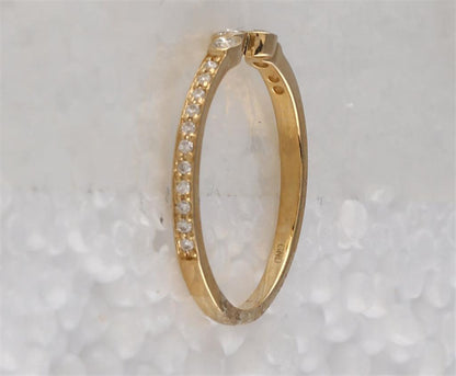 10k Yellow Gold Round Diamond Stackable Band Ring 1/5 Cttw