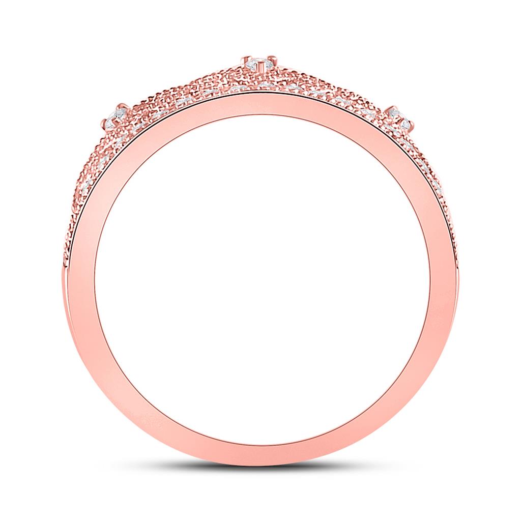 10k Rose Gold Round Diamond Band Ring 1/5 Cttw