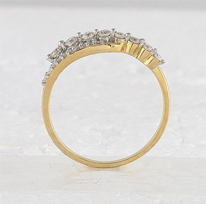 10k Yellow Gold Round Diamond Band Ring 1/3 Cttw