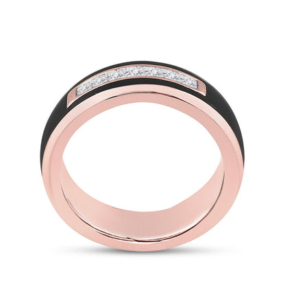 14k Rose Gold Princess Diamond Band Ring 1/2 Cttw