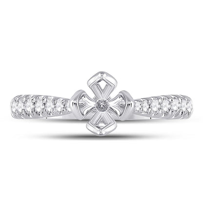 14k White Gold Round Diamond 1 Ct Rd Center Bridal Semi-Mount Ring 1/4 Cttw