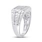 10k White Gold Round Diamond Channel Set Band Ring 3/4 Cttw