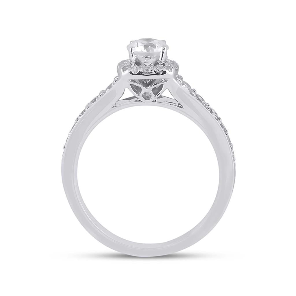 14k White Gold Round Diamond Bridal Wedding Ring Set 1-1/4 Cttw (Certified)