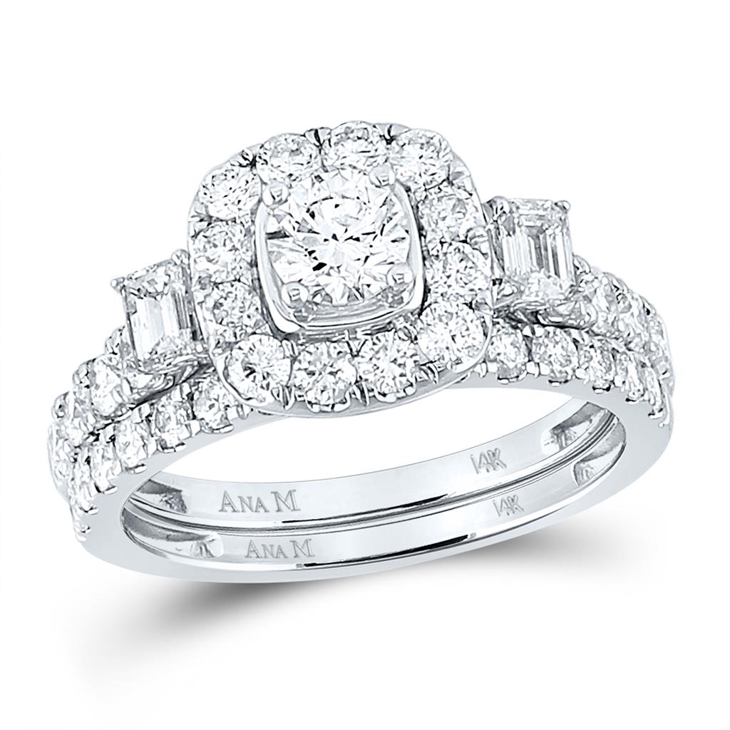 14k Two-tone Gold Round Diamond Bridal Wedding Ring Set 2 Cttw (Certified)