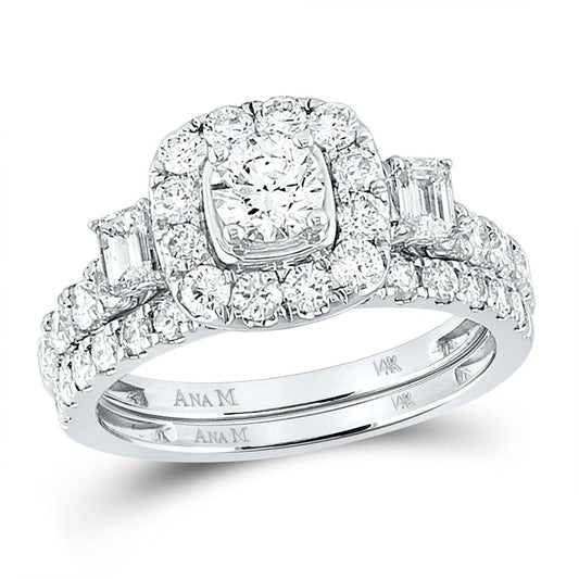 14k Two-tone Gold Round Diamond Bridal Wedding Ring Set 2 Cttw (Certified)