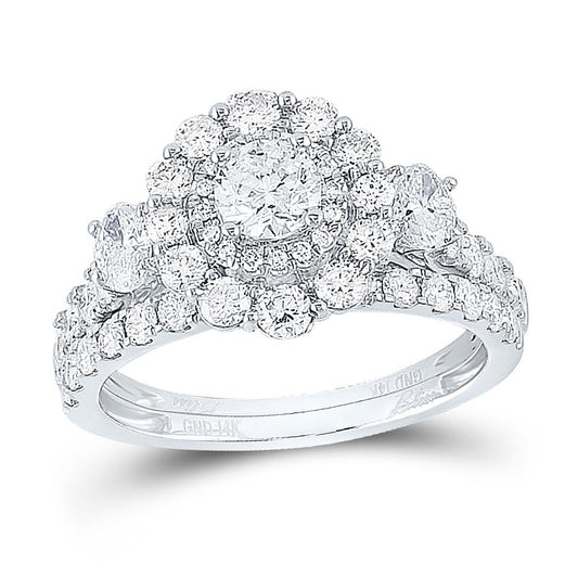 14k Two-tone Gold Round Diamond Bridal Wedding Ring Set 2 Ctw (Certified)