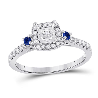 1/4CTW-Diamond SM 1/8CT-SAPP SM BRIDAL RING