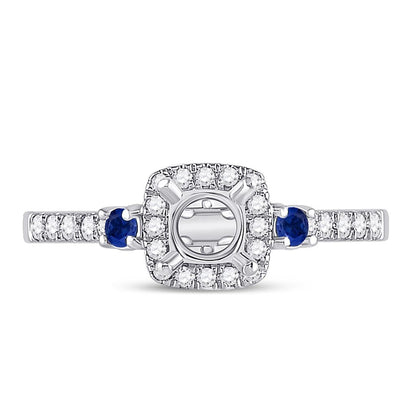 1/4CTW-Diamond SM 1/8CT-SAPP SM BRIDAL RING