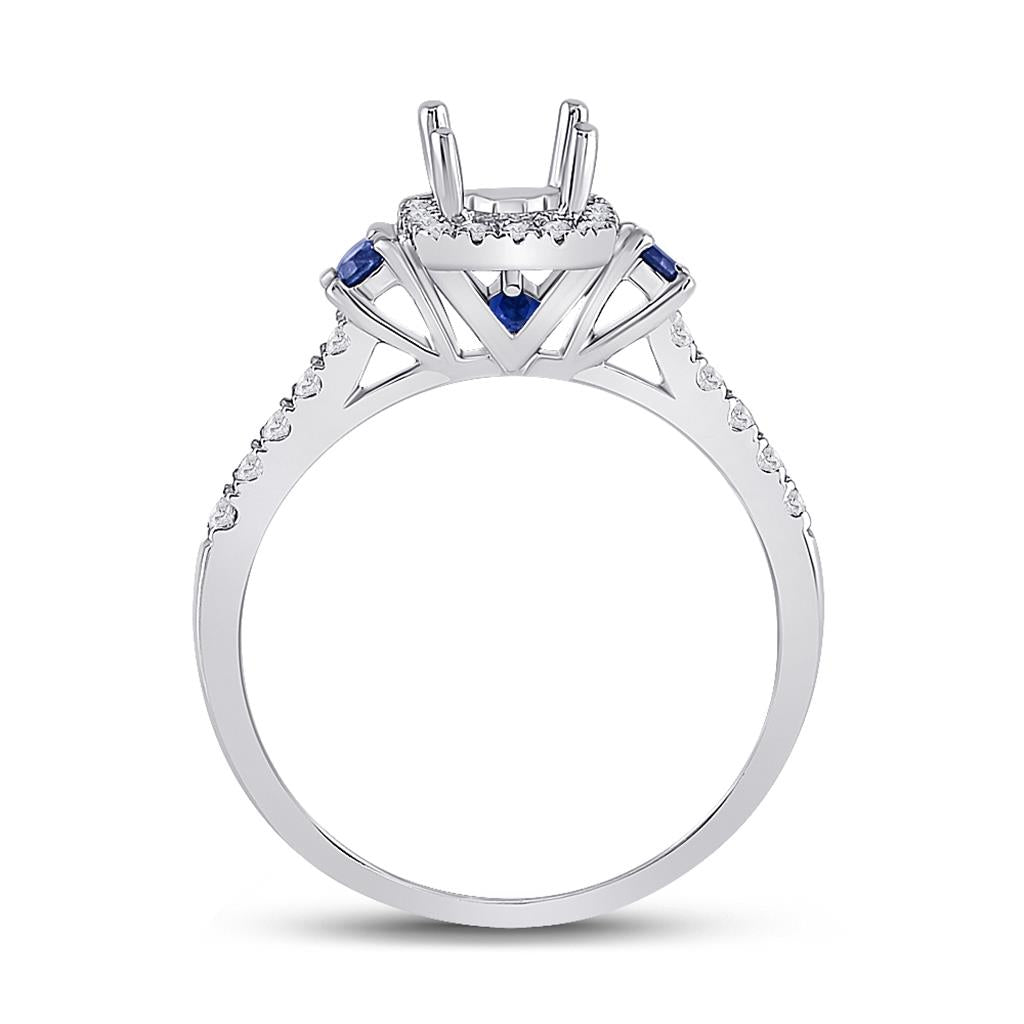 1/4CTW-Diamond SM 1/8CT-SAPP SM BRIDAL RING