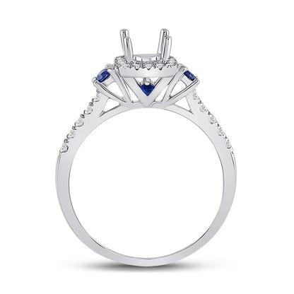 1/4CTW-Diamond SM 1/8CT-SAPP SM BRIDAL RING