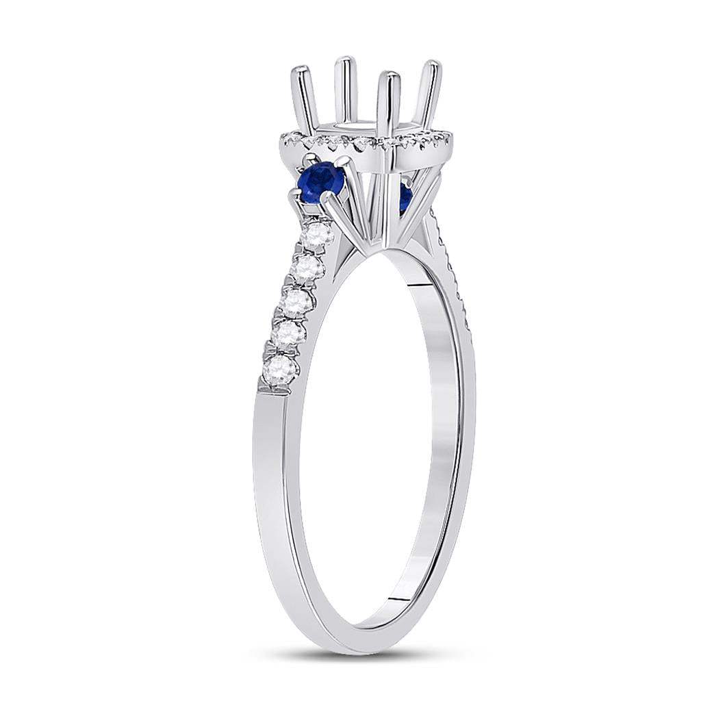 1/4CTW-Diamond SM 1/8CT-SAPP SM BRIDAL RING