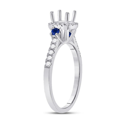 1/4CTW-Diamond SM 1/8CT-SAPP SM BRIDAL RING