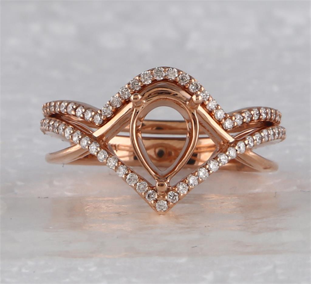 1/2CTW-Diamond SM 1 1/2CT-CPEAR BRIDAL RING