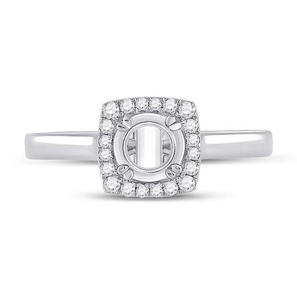 14k White Gold Round Diamond 1/2 Ct Rd Center Bridal Semi-Mount Ring 1/4 Ctw