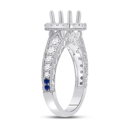 7/8CTW-Diamond SM  1/20CT SAPPHIRE  BRIDAL RING