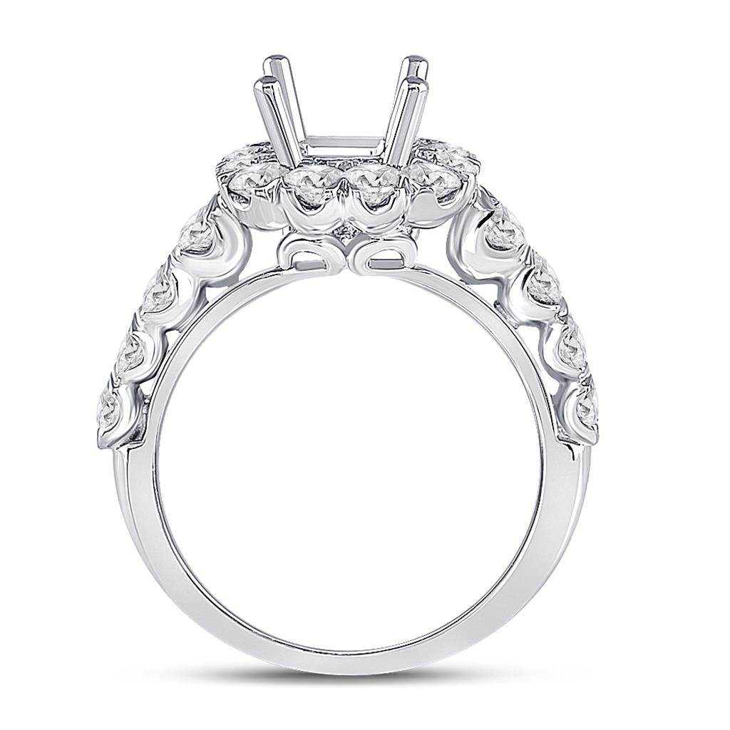 1 5/8CT-Diamond SM 1 1/2CT-CCUSHION BRIDAL RING