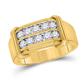 10k Yellow Gold Round Diamond Double Row Band Ring 3/8 Cttw