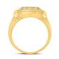 10k Yellow Gold Round Diamond Double Row Band Ring 3/8 Cttw