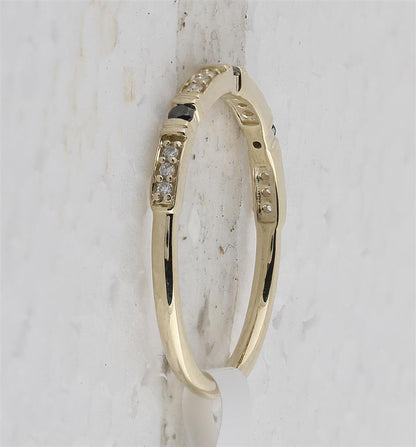 10k Yellow Gold Round Black Diamond Band Ring 1/10 Cttw