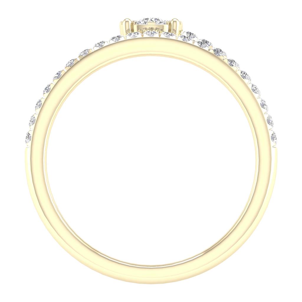 10k Yellow Gold Round Diamond Spiral Band Ring 1/3 Cttw